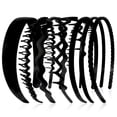 thumbnail image 1 of Headbands for Women 7 Pcs Black Fashion Head Bands Zig Zag Headband Non Slip Hair Band for Womens Gilrs Thin Thick Short Hair Face Wash Hair Accessories, 1 of 7