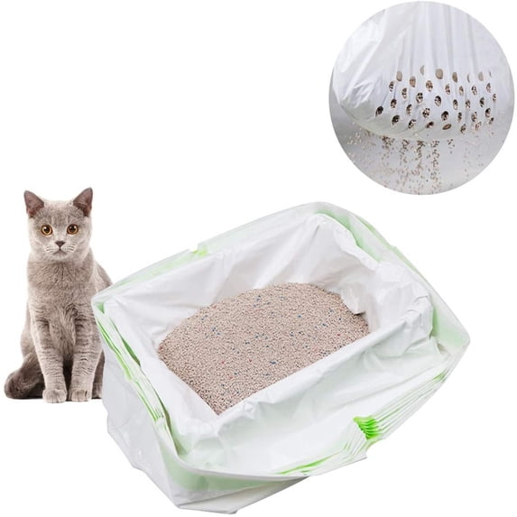 7 Pack Cat Litter Liners for Litter Box Sifting Litter Box Liners Extra Thick Leakproof Odor Locking Disposable Pet Liners Translucent Pet Supply for Household Pet