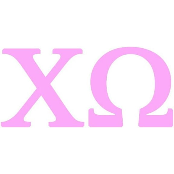 7 Pack - Chi Omega (Officially Licensed Product) Size: 4", Color: Light Pink for Windows, Walls, Bumpers, Laptop, Lockers, etc.