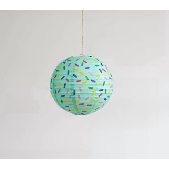 7 Pack Colorful Round Handmade Lanterns - Ice Cream Lanterns for Children's Birthday Party Decorations