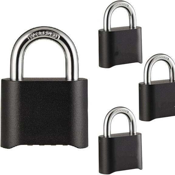 7 Pack Combination Lock 4 Digit Locks with Code Outdoor Weatherproof Padlock, Locks of Metal for Gate, Shed, Storage Unit