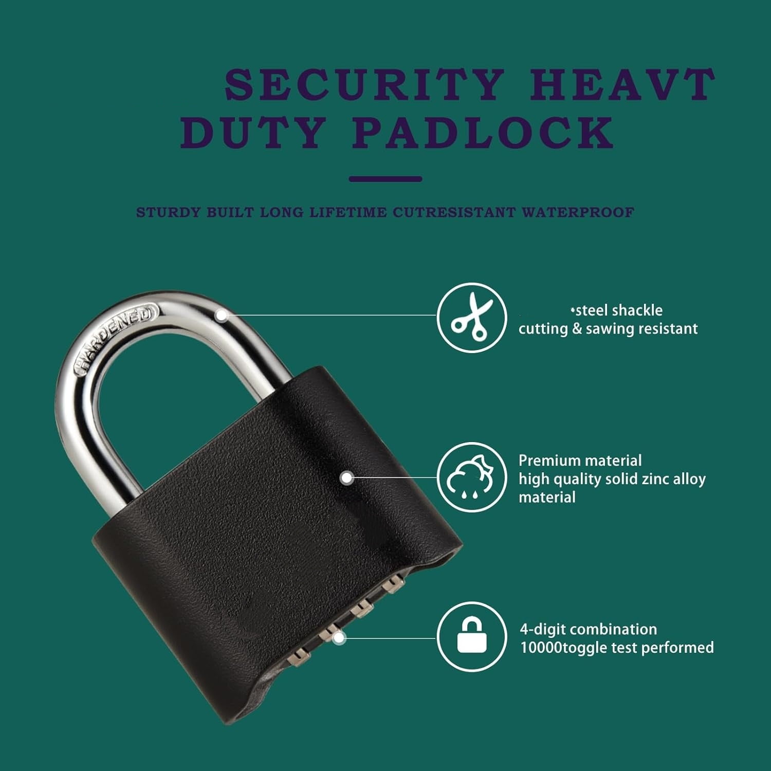 7 Pack Combination Lock 4 Digit Locks with Code Outdoor Weatherproof ...
