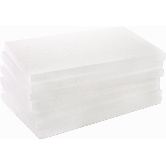 7 Pack Craft Foam Blocks, 17x11x1 Inch White Rectangle Polystyrene Sheets, EPS Boards for Arts and Crafts, Sculpting, Modeling, School, Home