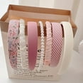 thumbnail image 1 of 7 Pack Cute Headbands for Women,Non Slip Flower Headband,Headbands for Girls,Twisted Headband, White Head Bands Set,Hair Accessories Non Slip Gift for Student Friends Wife (Pink), 1 of 12