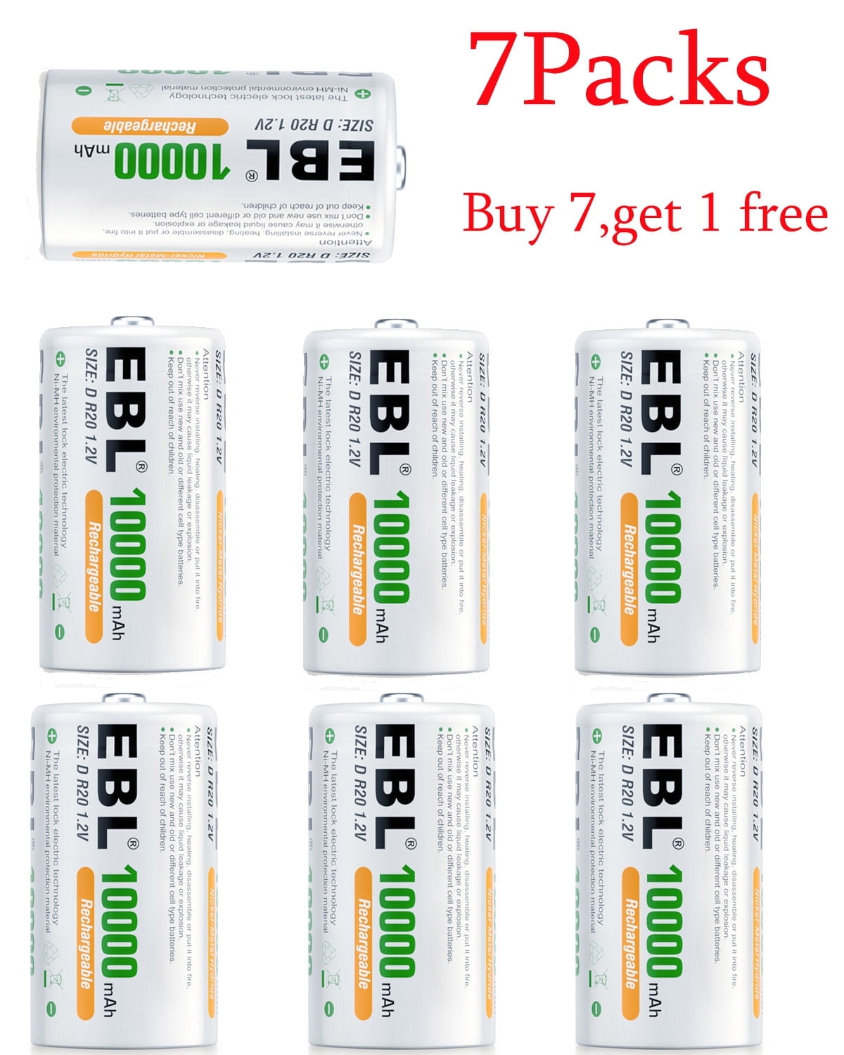 Energizer batterij NiMH, Mono, D, HR20, 1,2V/2500mAh Power Plus, Vooraf