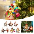 thumbnail image 1 of 7 Pack Farmhouse Chicken Ornaments, Rooster Hen Hanging Decor, 3.1 inch, 2D Acrylic Flat Pendant, Rustic Country Animal Charm for Christmas Tree, Kitchen Wall Art Decoration, Multicolor, Acrylic, 1 of 9