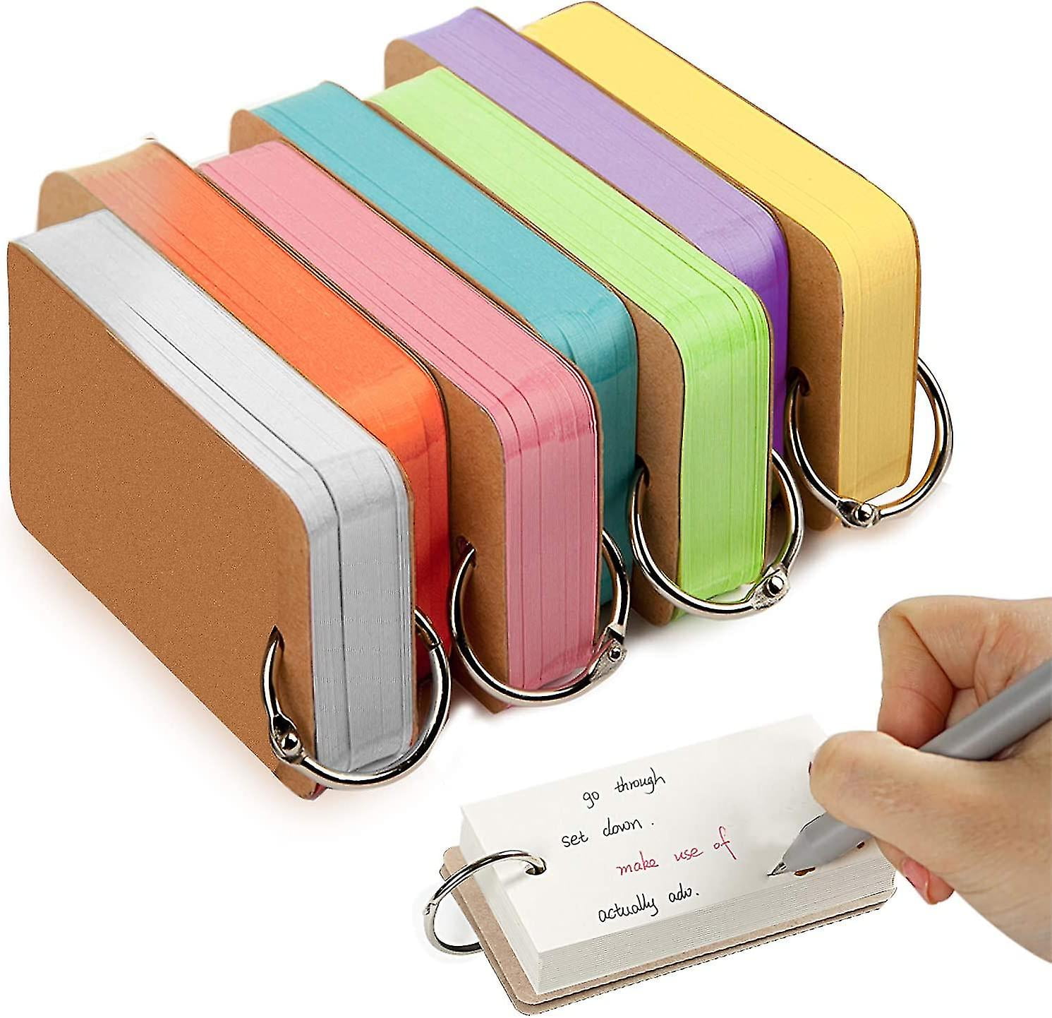 7 Pack Flashcards With Ring Vocabulary Cards 350 Sheets Flashing Card ...