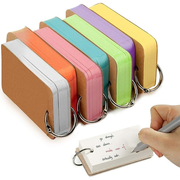 7 Pack Flashcards With Ring Vocabulary Cards 350 Sheets Flashing Card Pocket Small Notepads For Memo