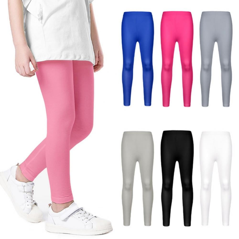 7 Pack Girls Leggings,Cute Solid Stretch Pants,Yoga Pants Girls Clothes  Size 3-9 Years 