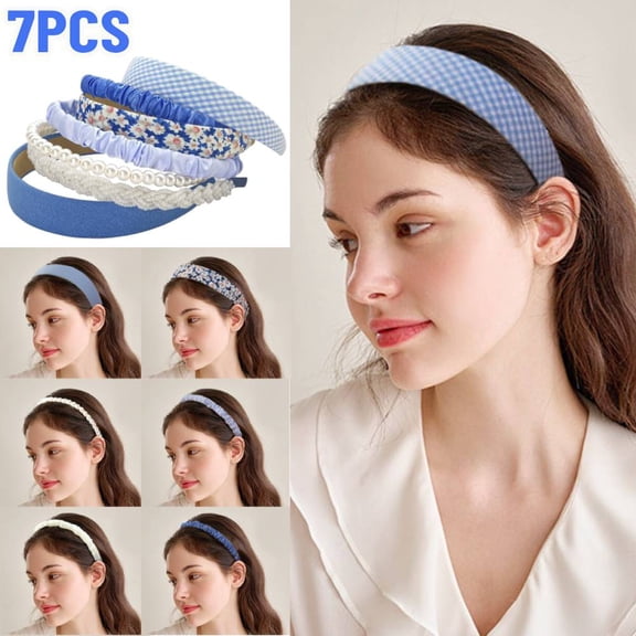 7 Pack Headbands for Girls Women Headbands Trendy Non Slip Hairbands Cute Hair Accessories Multi-style Preppy Headband Pack