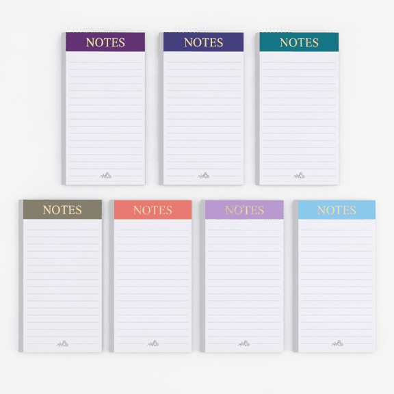 7 Pack Magnetic Notepads for Refrigerator, Tear-Off Fridge Memo Pads with Full Magnet Backing, Lined Grocery List Pads for Kitchen Notes, Shopping Lists & Daily Reminders