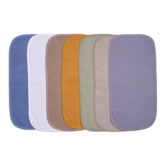 7-Pack Muslin Baby Burp Cloths, Soft And Absorbent, Unisex Newborn Bibs And Towels, Breathable Spit-Up Rags For Feeding, Nursing, And Drooling Baby Girl