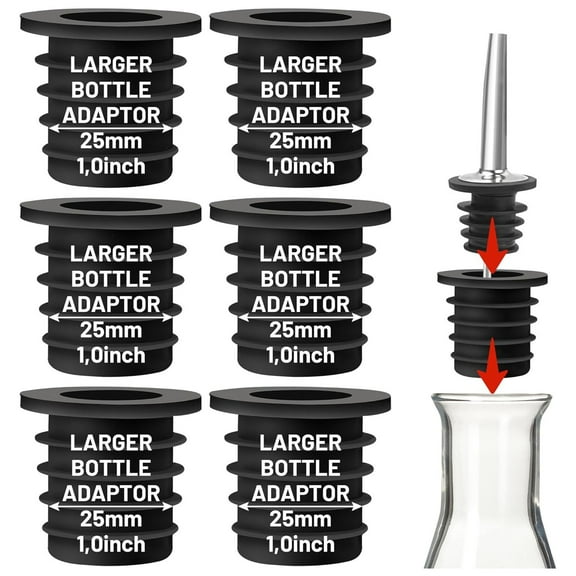 7-Pack Of Sake Pourer Adapters for Large Sake and Olive Oil Bottles with Necks Up To 25Mm