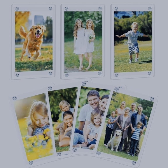 7 Pack Picture Frame for Fridge, 2.36x3.54 Inch Frame, Double Sided Refrigerator Picture Frame for Instax Mini, Clear Picture Display Frame