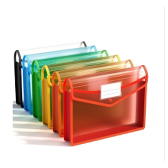 7 Pack Plastic Expanding File Folder, Folders for Documents with Snap Closure, Colorful File Folder Organizer Holder, Transparent Accordion File Pouch,Large Capacity, Fit Letter/A4 Size