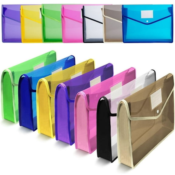 7 Pack Expanding Accordion File Folder 14.4"×11" File Box File Organizer - Home Office Supplies and Organizers