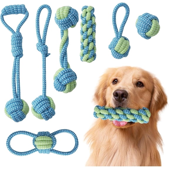 7 Pack Puppy Rope Toys, Dog Rope Toys for Small Dogs, Dog Tug Rope, Puppy Teething Rope for Teeth Cleaning and Chewing, Keep The Dog from Being Bored, Variety of Dog Cotton Rope Toys