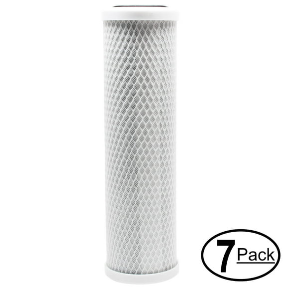 7-Pack Replacement for GE GXWH20S Activated Carbon Block Filter - Universal 10 inch Filter for GE SINGLE SUMP WHOLE HOME FILTRATION SYSTEM - Denali Pure Brand