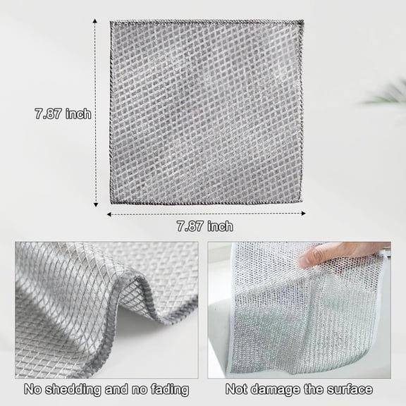 7-Pack Reusable Metal Dish Cloths - 3-Layer Non-Scratch Steel Wool Scrubbers for Dishes, Sinks & Stovetops | Multipurpose Wet/Dry Cleaning Cloths Safe for Nonstick Cookware