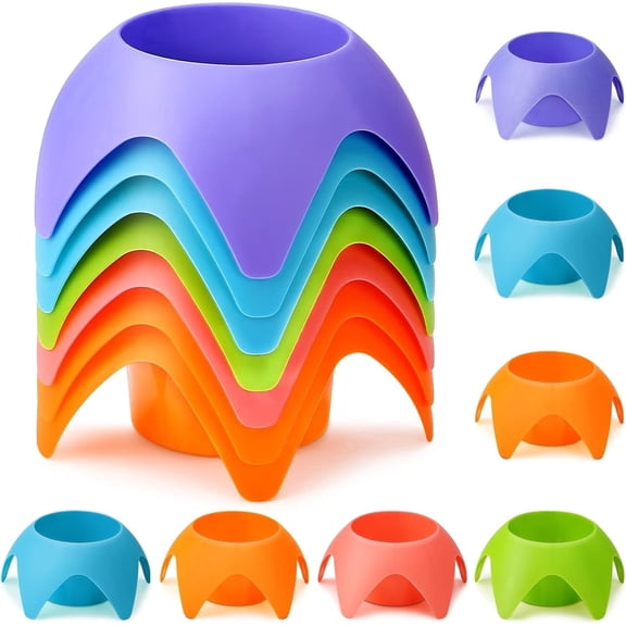 95272FUNN 7-Pack Plastic Sand Cup Holders for Beach Spiked Drink Holder for Sand, Portable Beach Coaster for Cans, Bottles & PhonesMulticolor