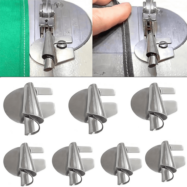 7 Pack Sewing Rolled Hemmer Foot Universal Professional Rolled