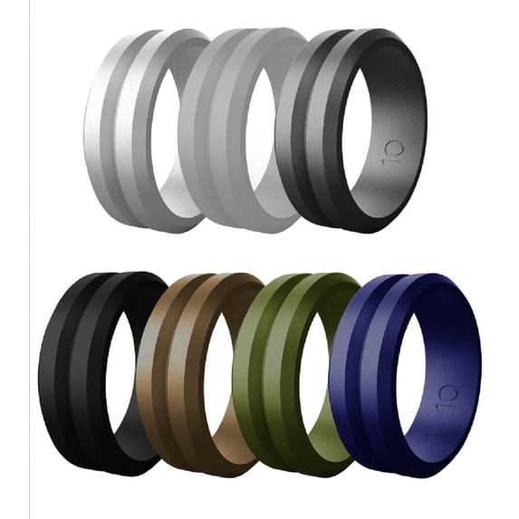 TIKA 7-Pack Silicone Wedding Rings, Unisex Rubber Bands, Active ...