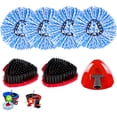 thumbnail image 1 of 7 Pack Spin Mop Head for O-Ceda RinseClean 2 Tank System, 4 Triangle Microfiber Mop Replacement Refills, 2 Upgraded Scrub Brush & Base Head Deep Clean Mop Head for Home Office Bathroom, 1 of 4