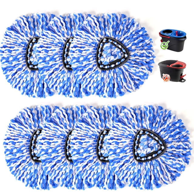 Spin Mop Head Replacement Kit For O-Cedar EasyWring 1-Tank - Includes Base, Handle, 2 Refills & Brush
