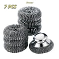 thumbnail image 1 of 7 Pack Steel Wool Scrubber, Stainless Steel Scrubber Pads with Handle - The Ultimate Scouring Solution for Rust, Stubborn Messes on Cookware, Grill, Oven & Kitchen Sinks, 1 of 14