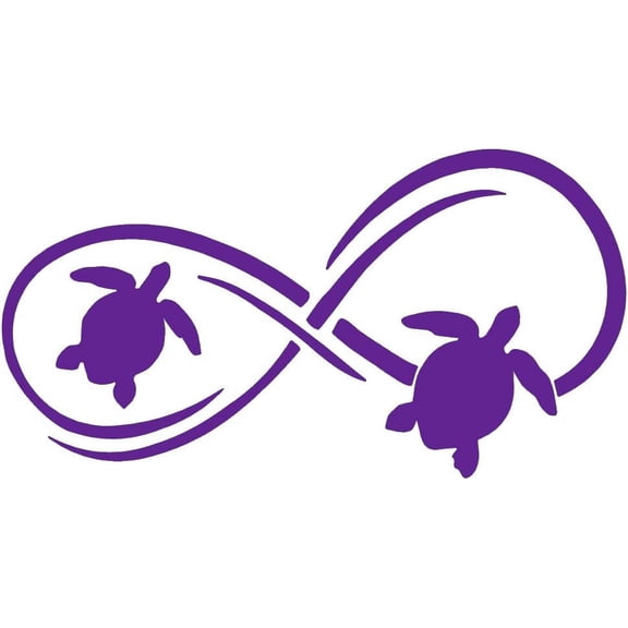 7 Pack - StickerDad SEA Turtle Infinity Vinyl Decal by stickerdad - Size: 8", Color: Purple - Windows, Walls, Bumpers, Laptop, Lockers, etc.