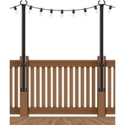 String Light Poles,Metal Poles for Hanging Outdoor Light Strings,2 Pack 5FT Light Poles Stand for Outside Garden,Patio,Wedding,Backyard,Deck,Party
