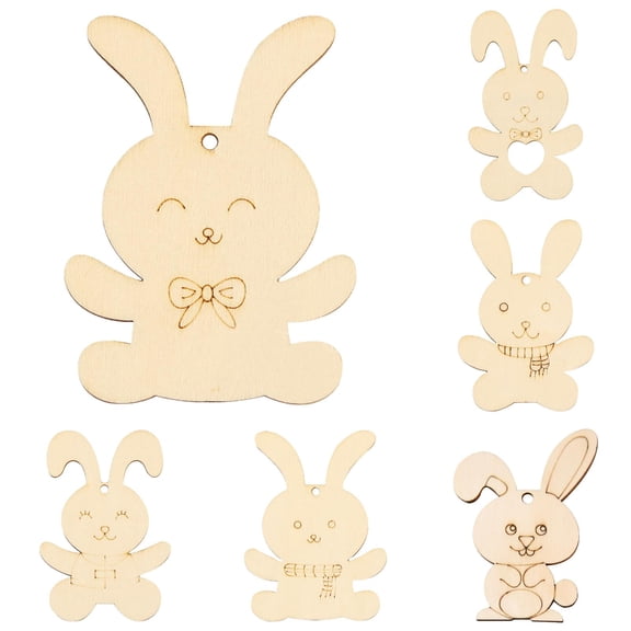 7-Pack Unfinished Wooden Easter Ornaments (3.15") - Diy Blank Wood Discs to Paint for Spring Crafts & Tree Hanging