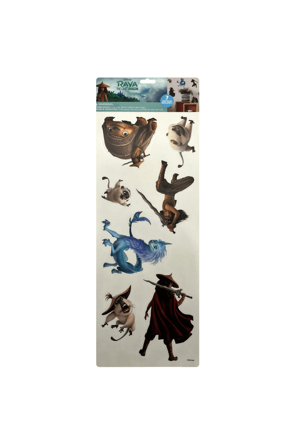 7 Pack Vinyl Decals Raya and The Last Dragon, Vibrant Disney Wall Stickers Featuring Characters, Scenes, Easy to Apply on Smooth Surfaces, Perfect for Bedrooms, Playrooms, Disney Fans