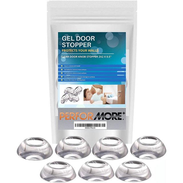 7 Pack of Clear Door Stopper Wall Protector, Door Bumpers for Walls