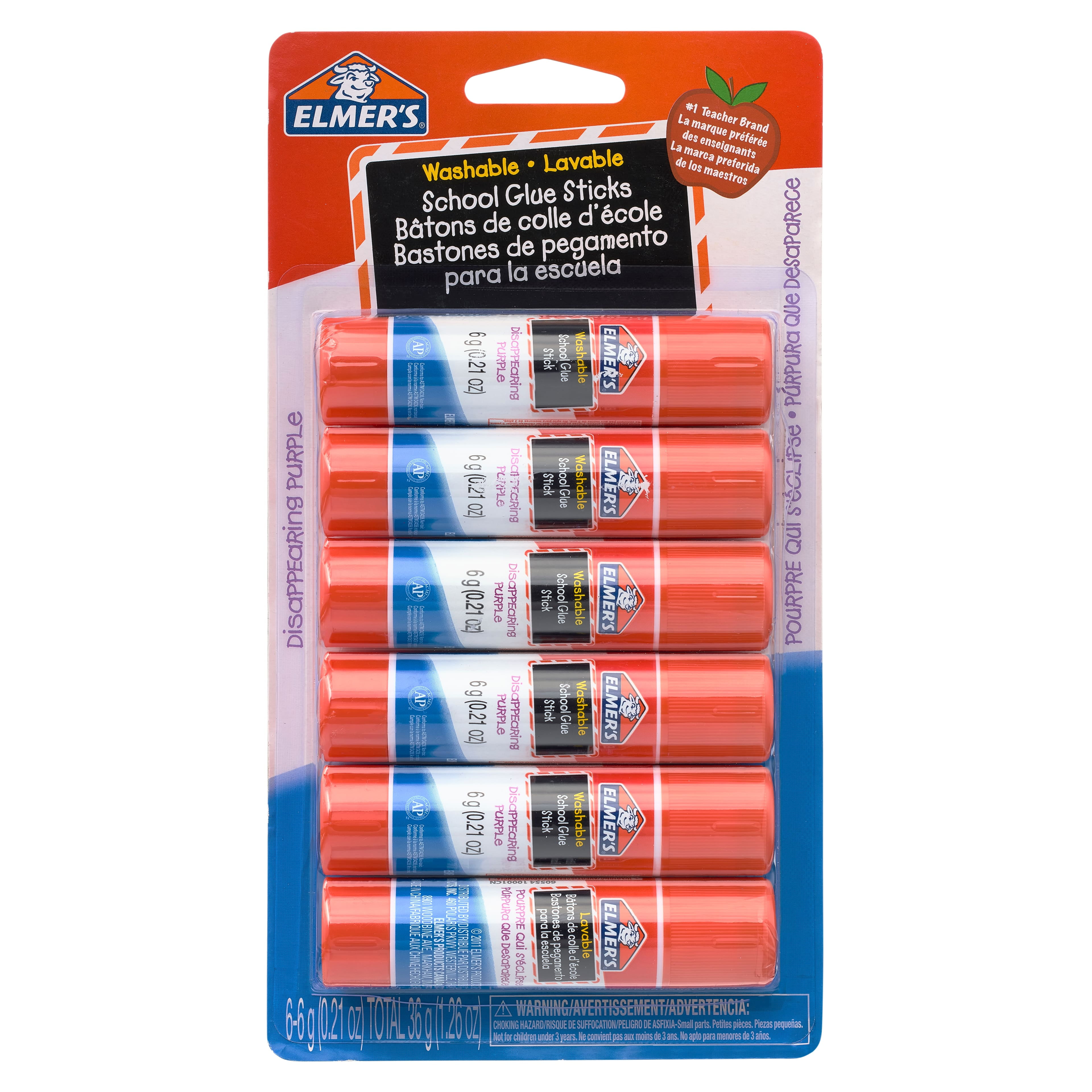 Elmer's Washable Disappearing Purple School Glue Sticks 3 Ct, Mailing  Supplies