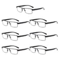 thumbnail image 1 of 7 Packs Classic Style Rectangular Metal Frame Reading Glasses Spring Hinge Readers for Men Women +3.00, 1 of 6
