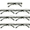 thumbnail image 1 of 7 Packs Mens Womens Rectangle Half Frame Blue Light Blocking Reading Glasses Spring Hinge Readers +1.50, 1 of 6