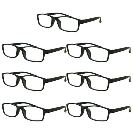 7 Packs Mens Womens Rectangle Reading Glasses Blue Light Blocking Readers +2.00