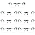 thumbnail image 1 of 7 Packs Mens Womens Unisex Square Half Frame Reading Glasses Black Spring Hinge Readers +1.00, 1 of 6