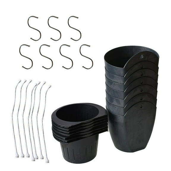 7 Packs Planter Pots Wall Hanging Planter Indoor with Drainage Removable Basket Cotton and Hooks for Succulent Plants Flowers and Fruit Seed