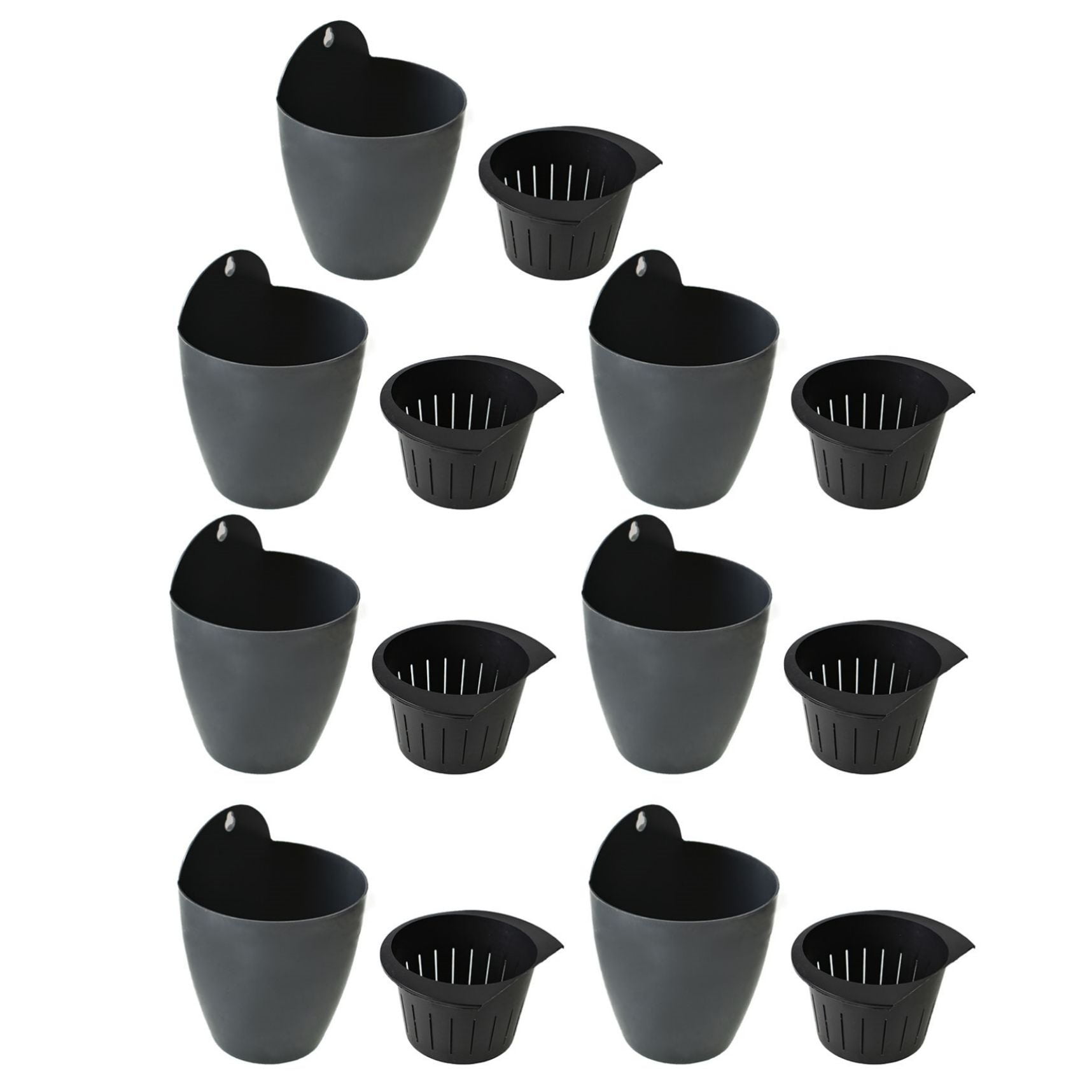 7 Packs Planter Pots Wall Hanging Planter Indoor with Drainage Removable Basket Cotton and Hooks for Succulent Plants Flowers and Fruit Seed