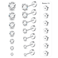 thumbnail image 1 of AMASIS 316L Stainless Steel 20G Flat Back Stud Earrings, 7 Pairs CZ Screw Back Set, 2–8mm, for Adults, 1 of 7