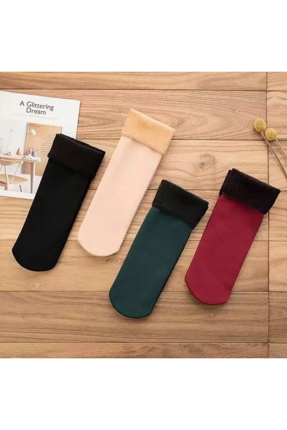 7 Pairs Autumn Winter Thermal Socks For Women,Thickened Fleece Lined Cold Proof Mid Calf Socks With Targeted Heat Zones And Breathable Panels,Daily Wear Outdoor Activities Travel Use-c