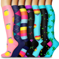 thumbnail image 1 of 7 Pairs Copper Compression Socks for Women & Men Circulation 15-20 mmhg - Better Blood Flow, Swelling, Best Support for Medical, Running, Nursing, 1 of 8