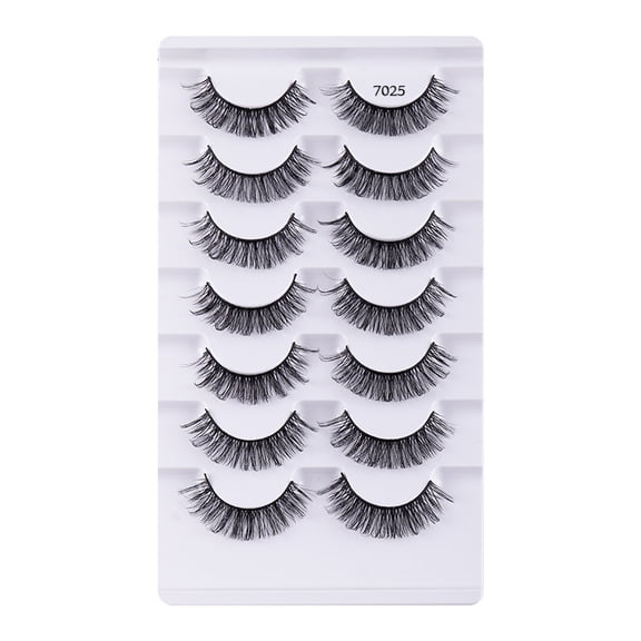 7 Pairs Curly False Eyelashes - Natural Thick & Realistic Style, Voluminous Look for Daily Makeup & Casual Outings