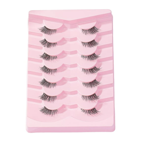 7 Pairs Daily Realistic Half False Eyelashes Soft Non Irritation Fluffy Lashes Eyes Perfect For Girls Night Out Eye Makeup
