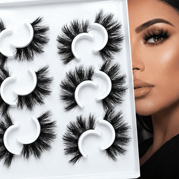 7 Pairs Fluffy False Eyelashes, Wispy Volume Lashes with Soft Flexible Band, Reusable Natural Look Fake Lashes for Daily Makeup, Party & Special Occasions