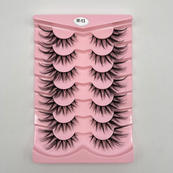 7 Pairs Fox Eye Cat Eye False Eyelashes Dense Curly Wispy Extended Lashes