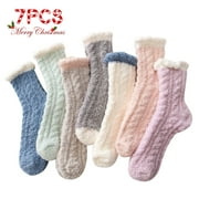 7 Pairs Fuzzy Socks for Women, Fluffy Socks Women, Cozy Socks for Women Slipper Socks