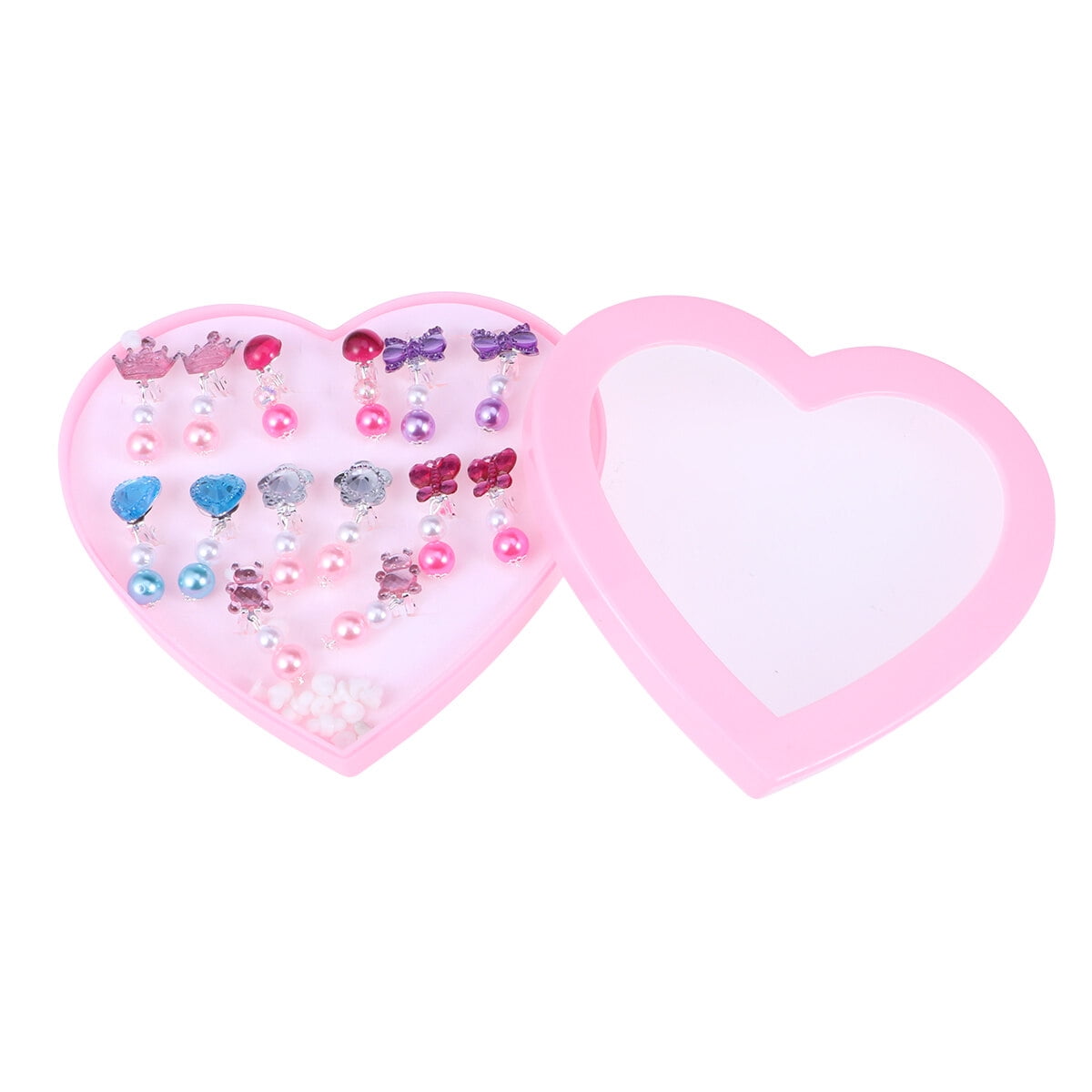 7 Pairs Girls Clipon Earrings Pretend Princess Play Earrings Jewelry Set